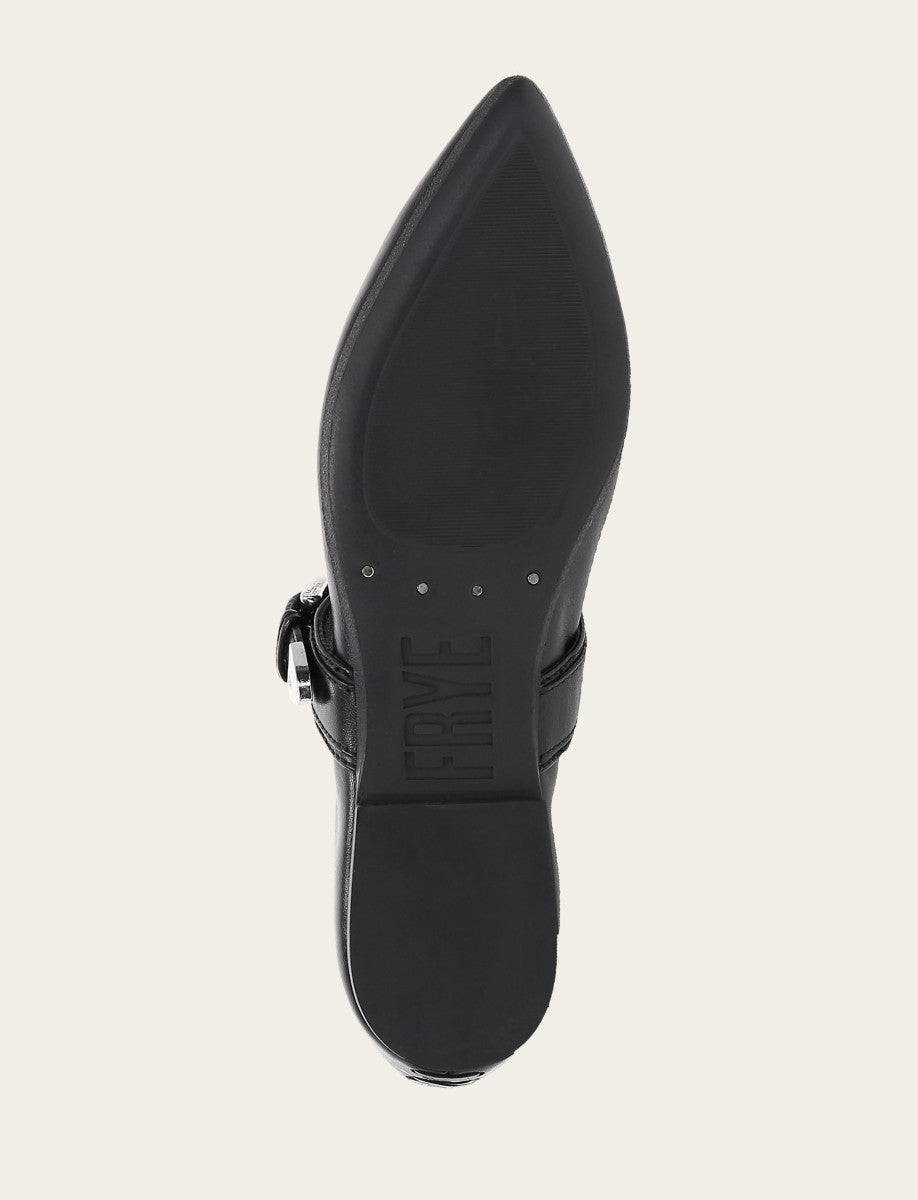 Women's Black Heather Buckle Mary Jane Flats