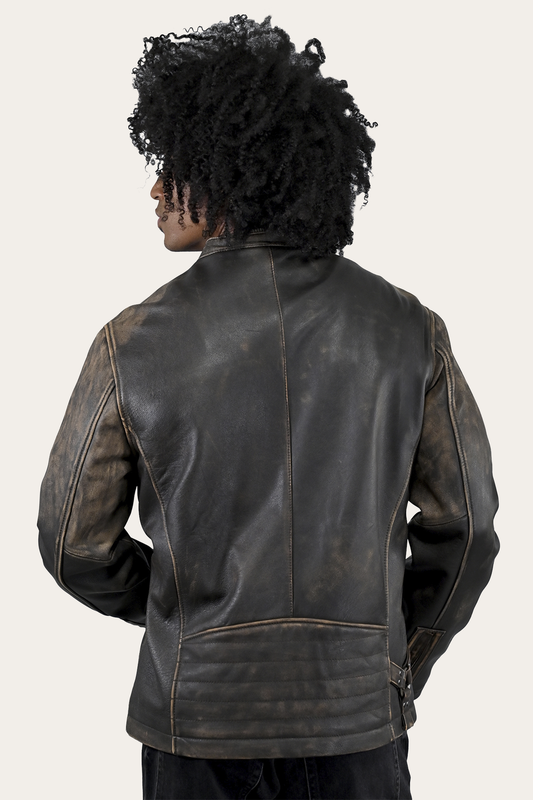 Men’s Brown Beige Leland Ombre Leather Jacket