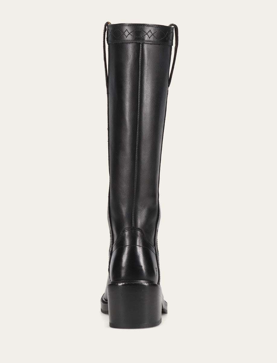 Women's Black Kate Pull On Wide Calf Tall Boots