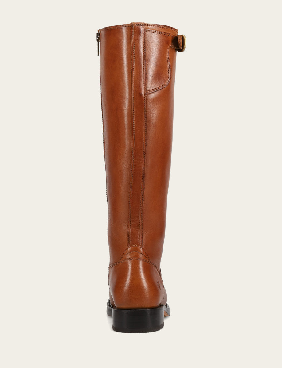 Women's Cognac Campus Low Heel Tall Riding Wide Calf Boot