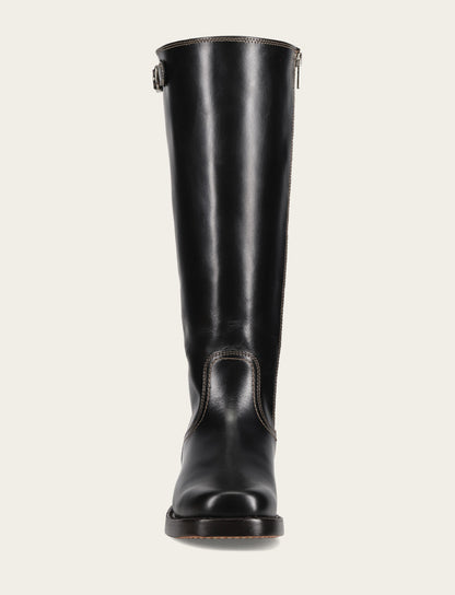 Women's Black Campus Low Heel Tall Riding Wide Calf Boot