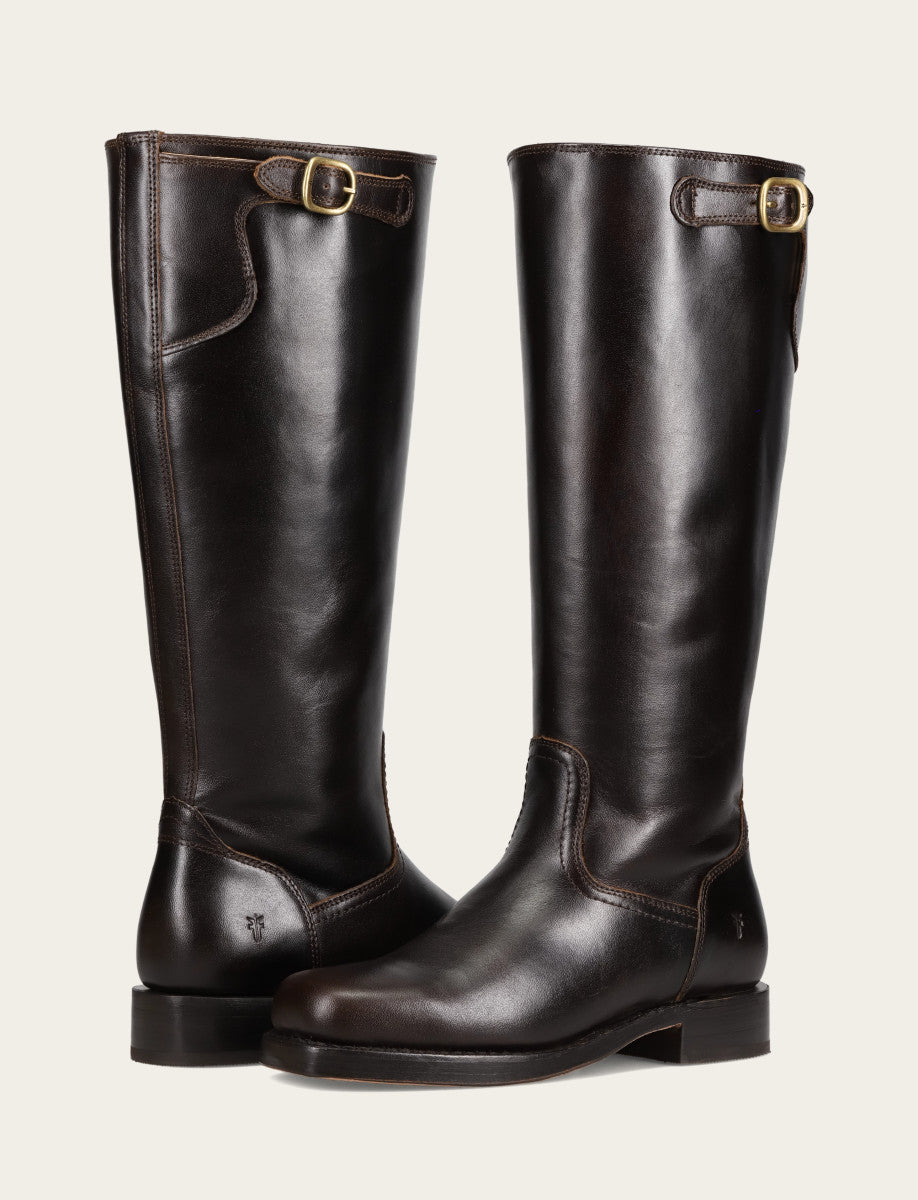 Women's Bourbon Campus Low Heel Tall Riding Wide Calf Boot