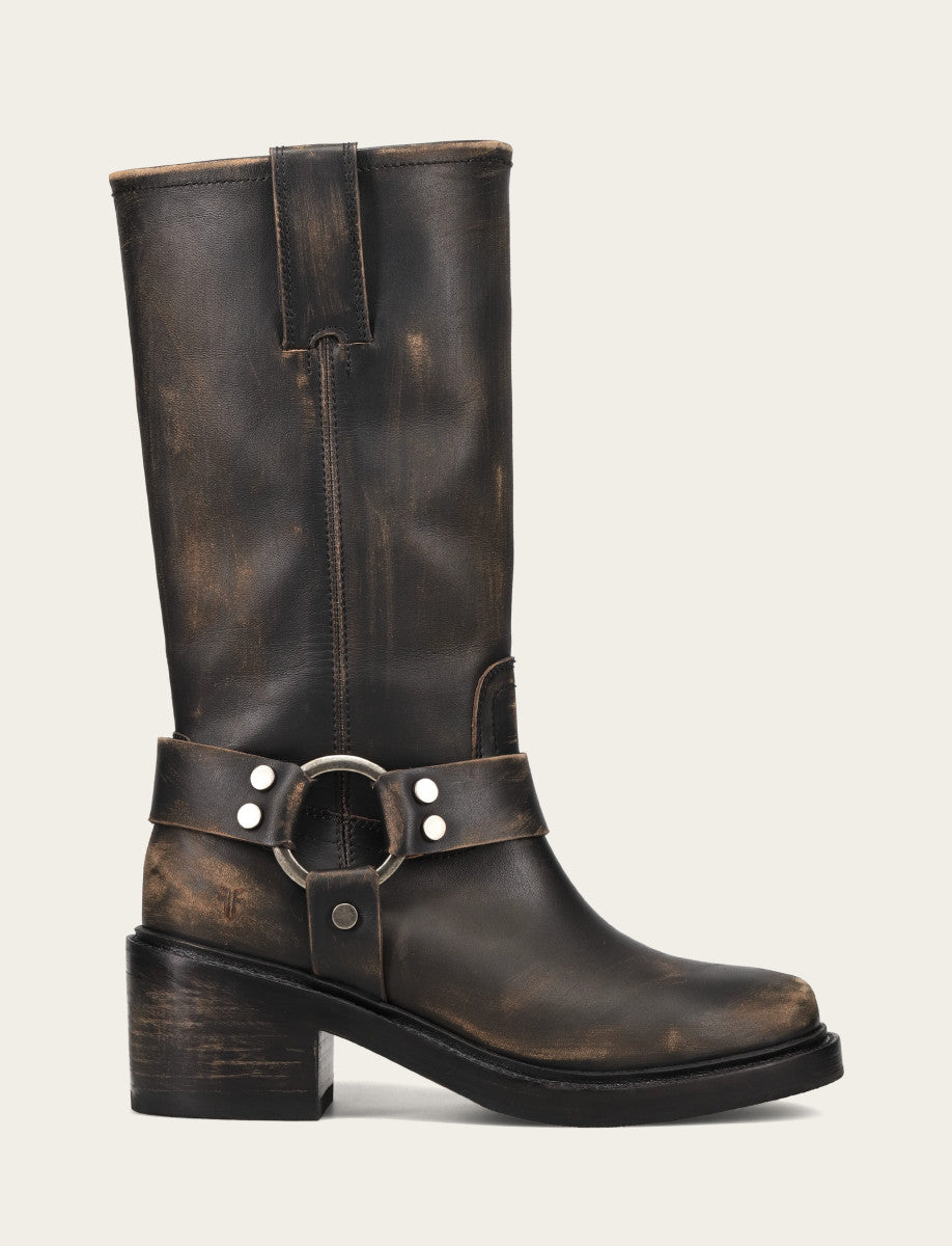 Women's Distressed Black Kate Harness Boot