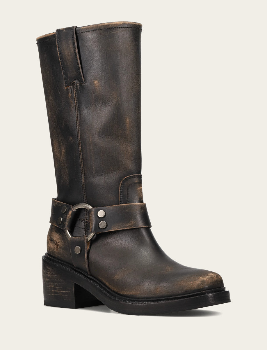 Women's Distressed Black Kate Harness Boot