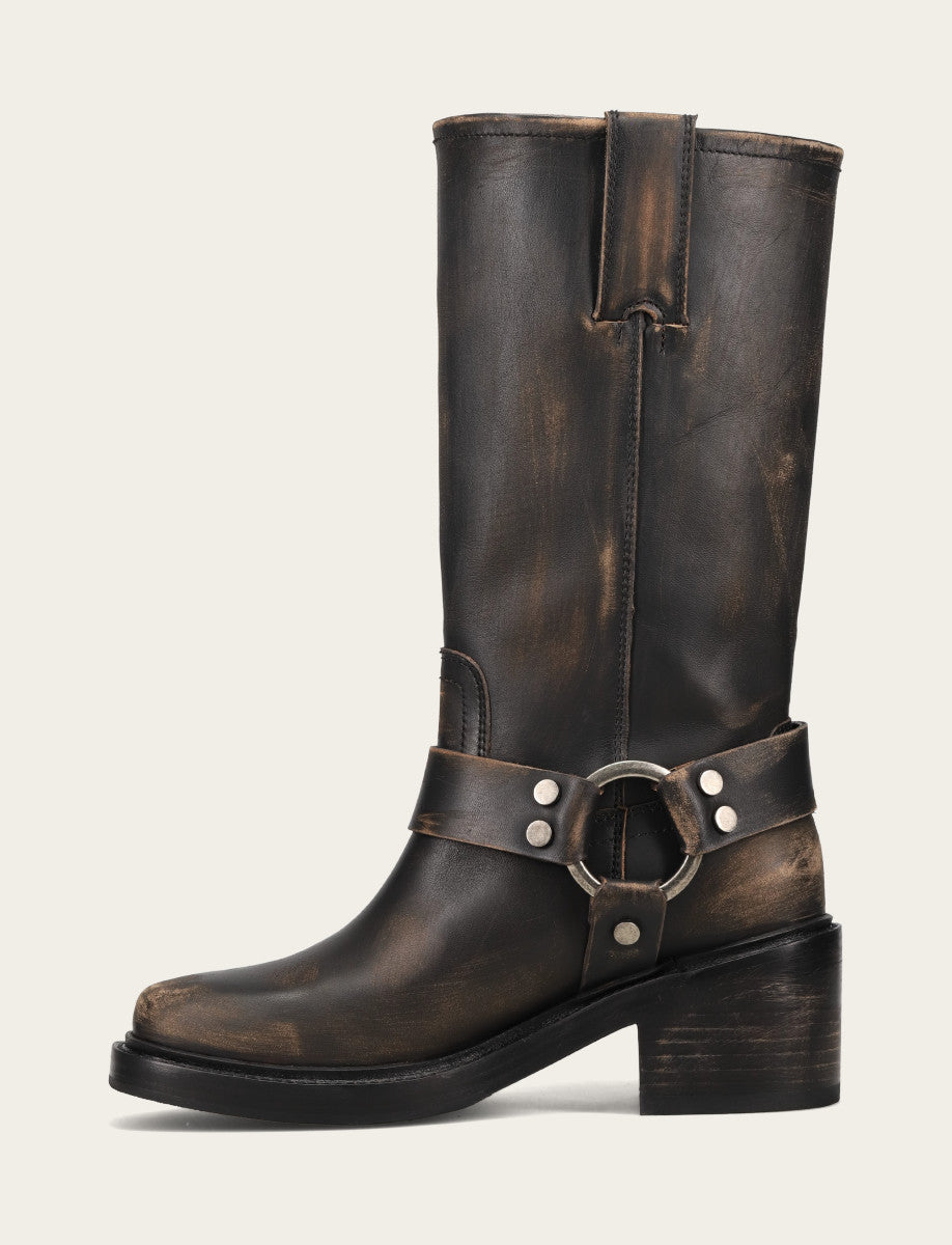Women's Distressed Black Kate Harness Boot