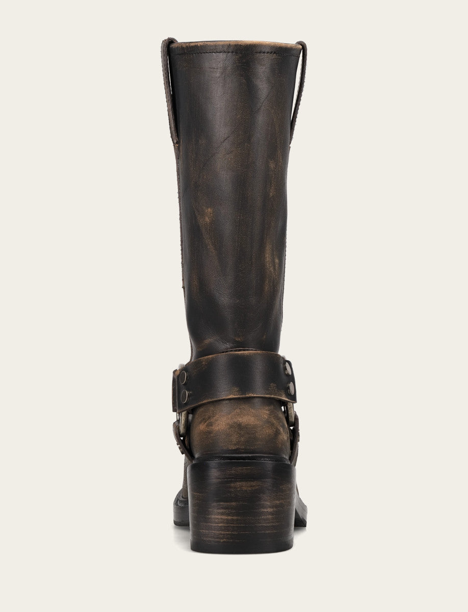 Women's Distressed Black Kate Harness Boot