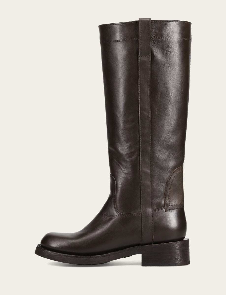 Women's Dark Brown Viv Riding Boot