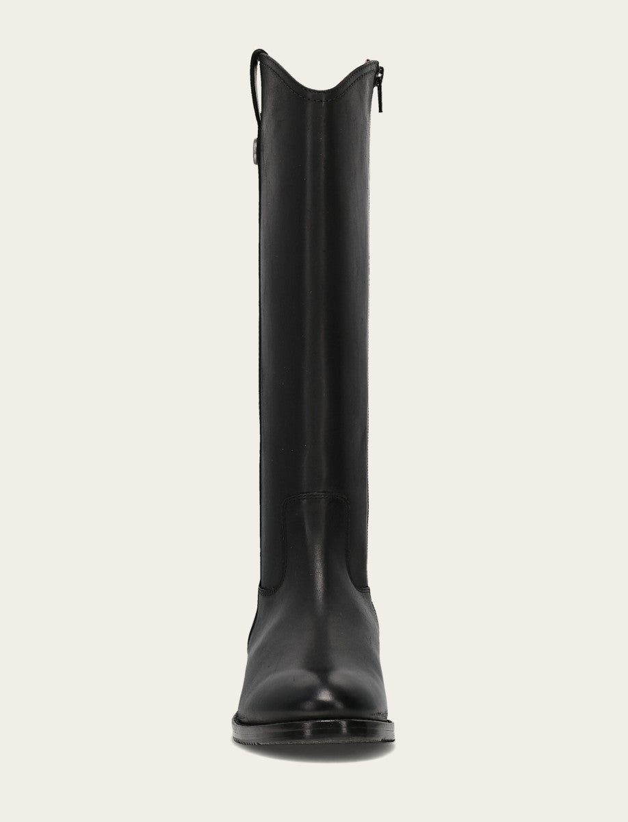 Women's Black Melissa Button Tall Inside Zip Wide Calf Boot