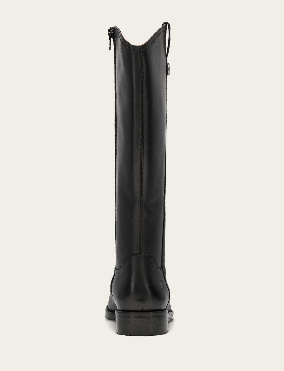 Women's Black Melissa Button Tall Inside Zip Wide Calf Boot