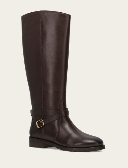 Women's Dark Brown Melissa Belted Riding Boot