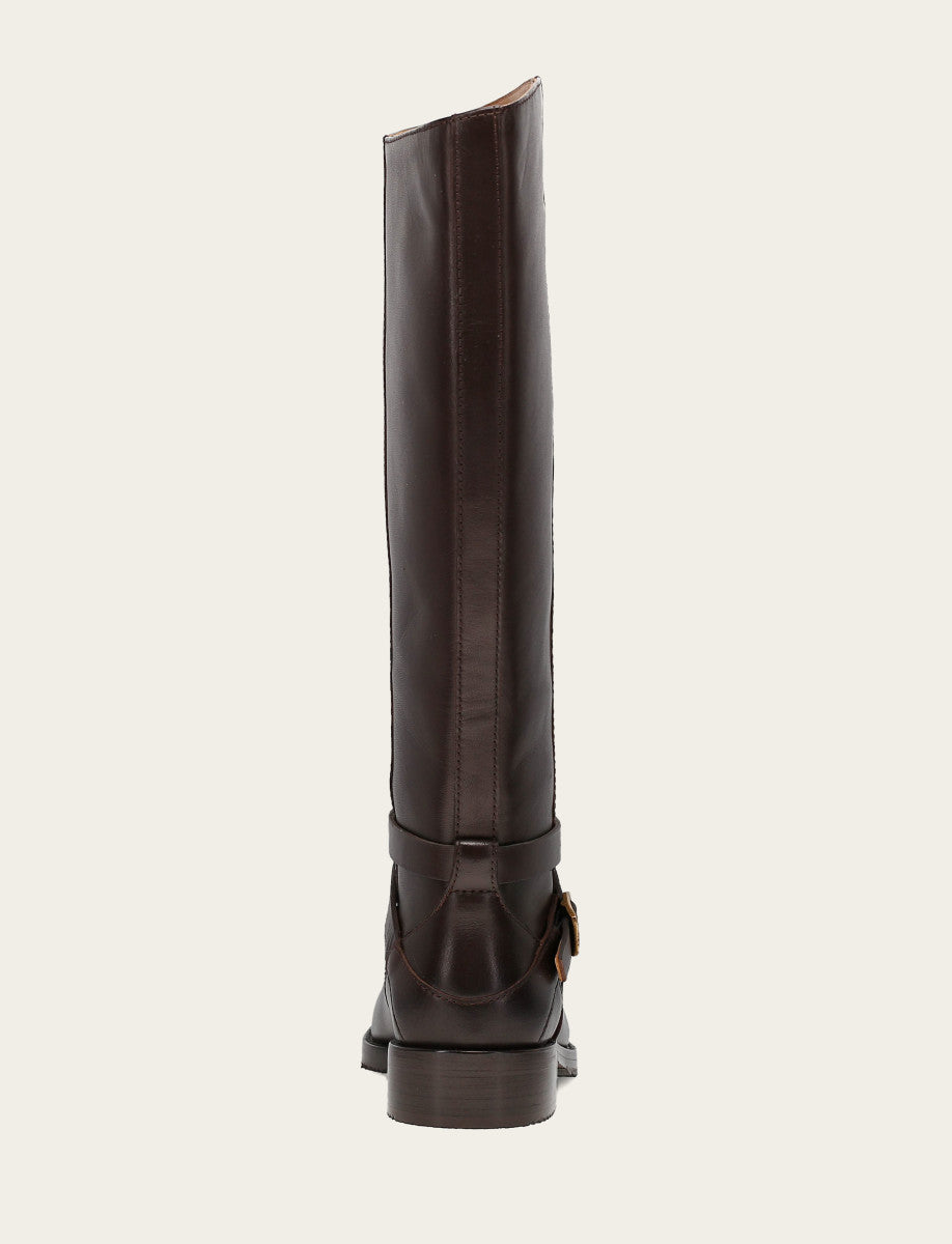 Women's Dark Brown Melissa Belted Riding Boot