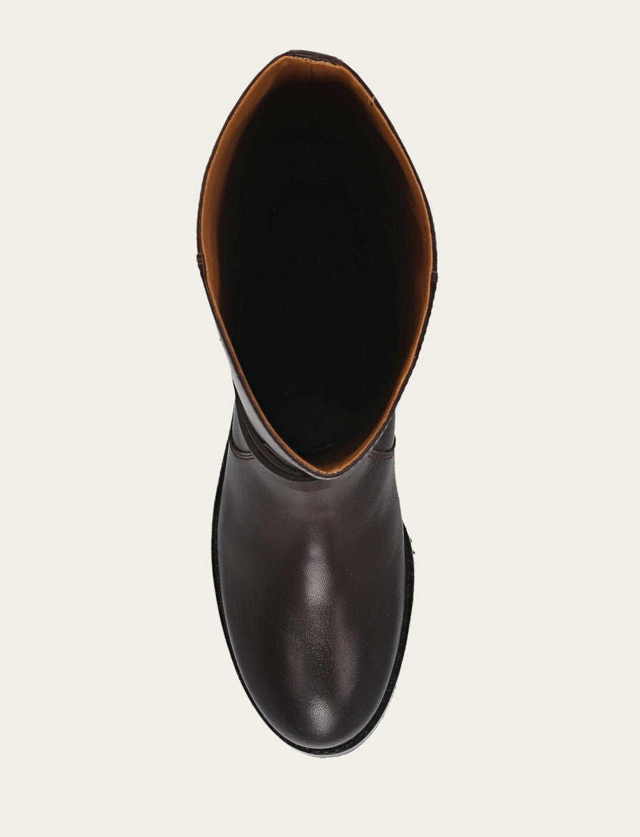 Women's Dark Brown Melissa Belted Riding Boot