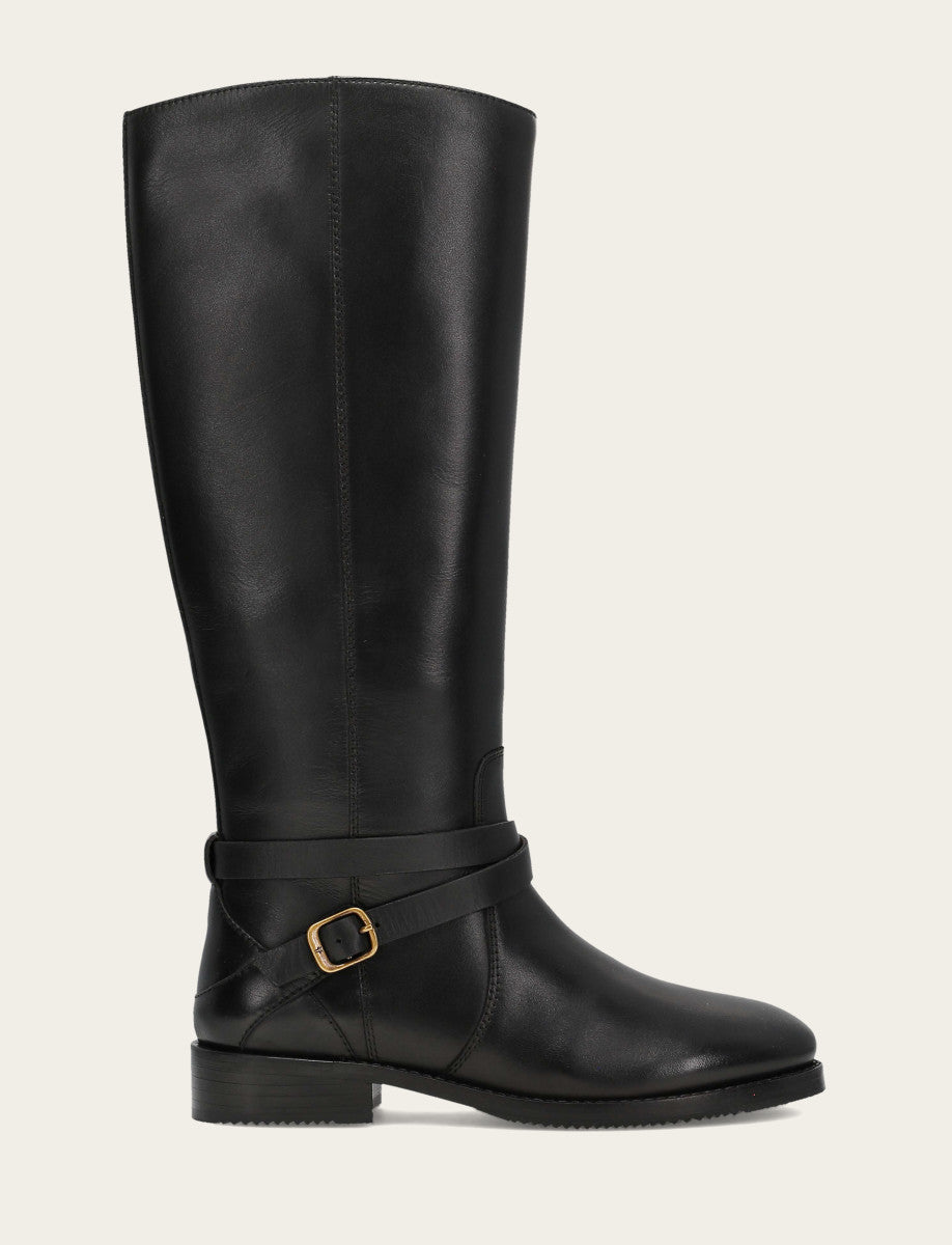 Women's Black Melissa Belted Riding Boot