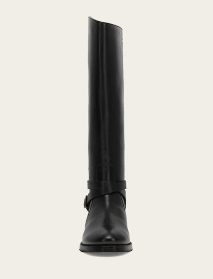 Women's Black Melissa Belted Riding Boot