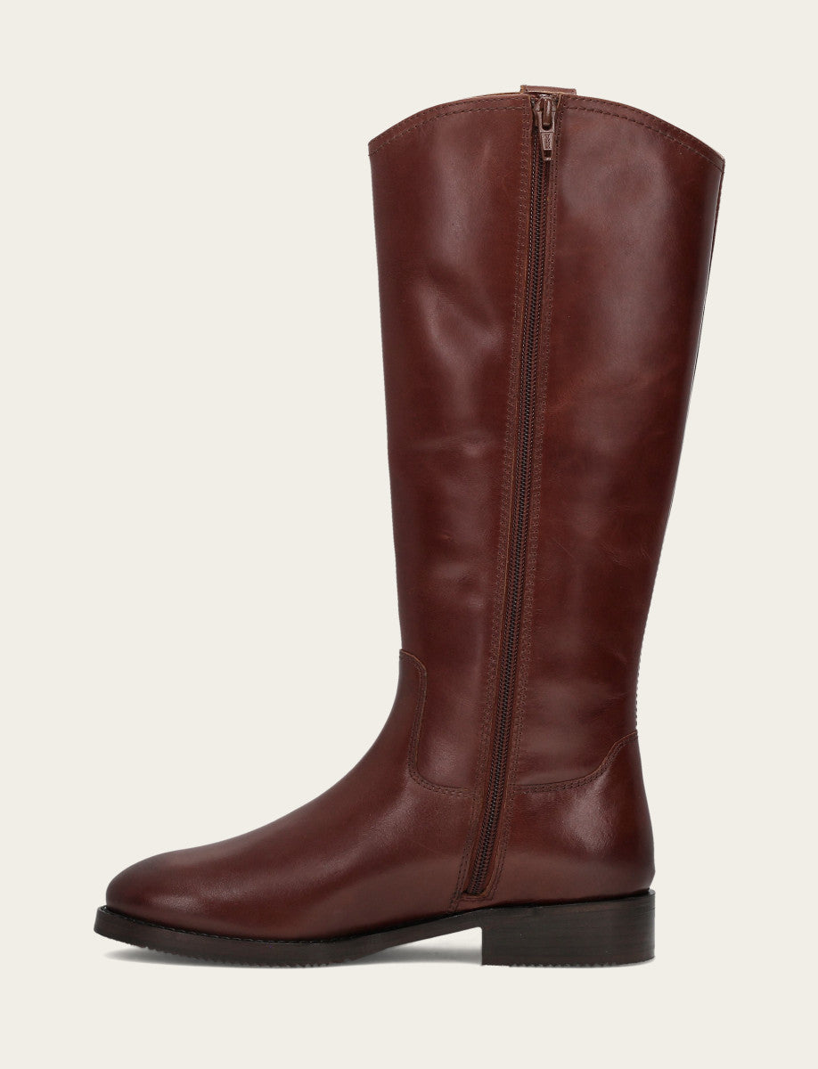 Women's Saddle Melissa Button Tall Inside Zip Wide Calf Boot