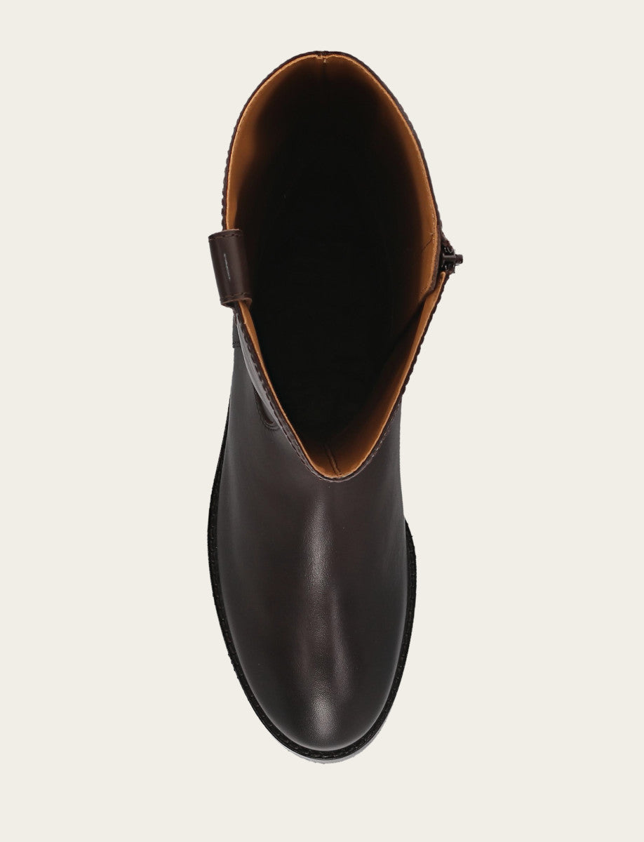 Women's Dark Brown Melissa Button Tall Inside Zip Boot