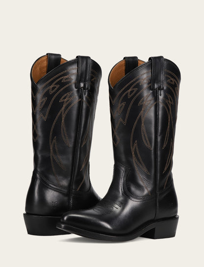 Women's Black Billy Pull On Deco Stitch Boots