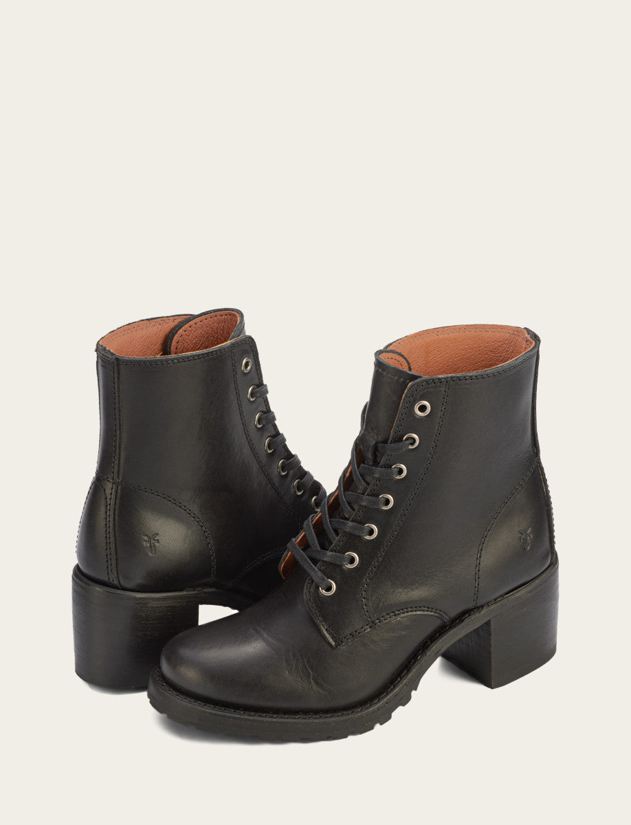 Women's Black Sabrina 6G Lace Up Boots