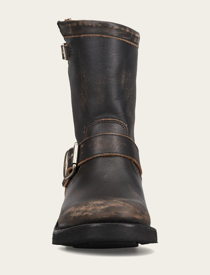 Women's Distressed Black Viv Short Engineer Boot