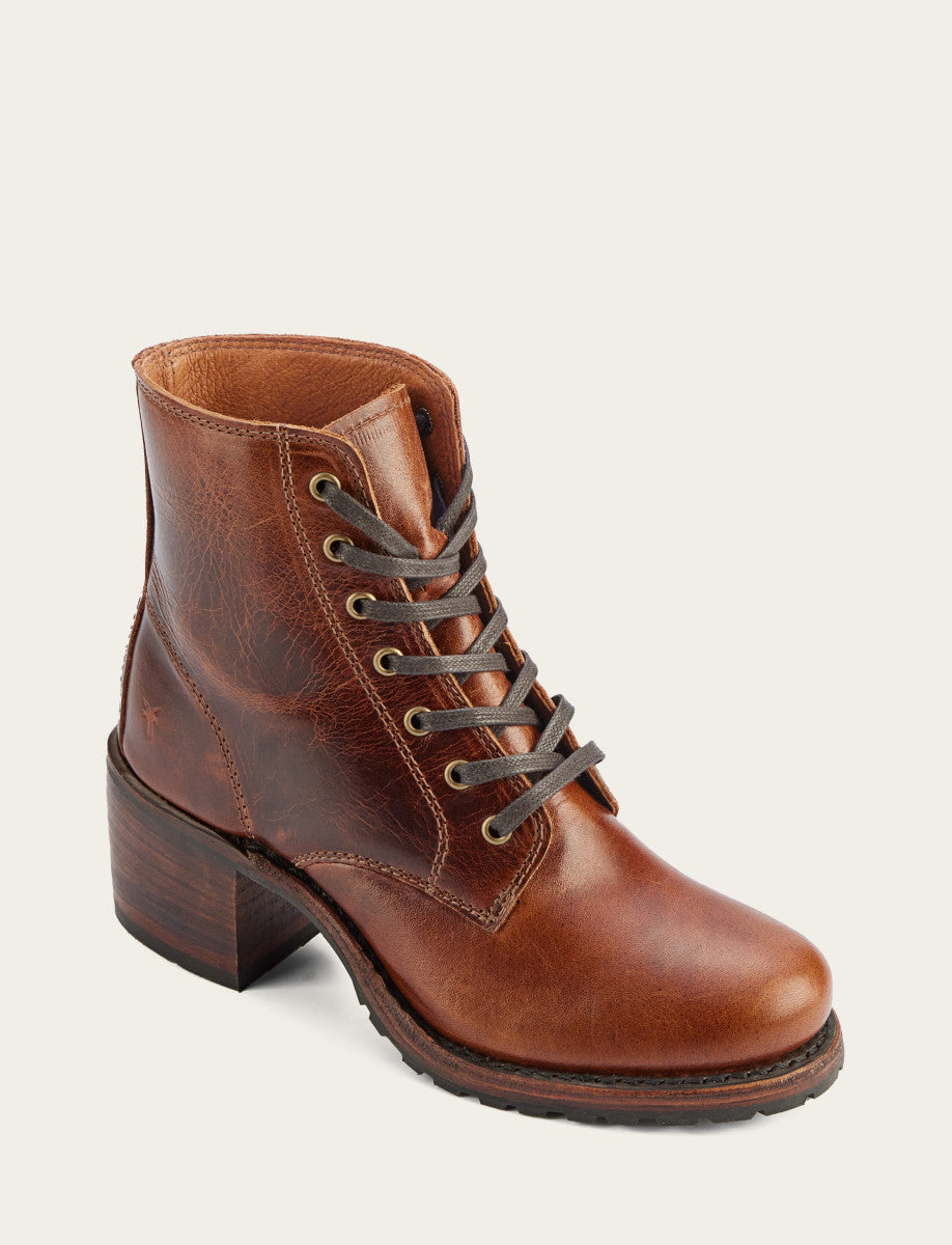 Women's Cognac Sabrina 6G Lace Up Boots