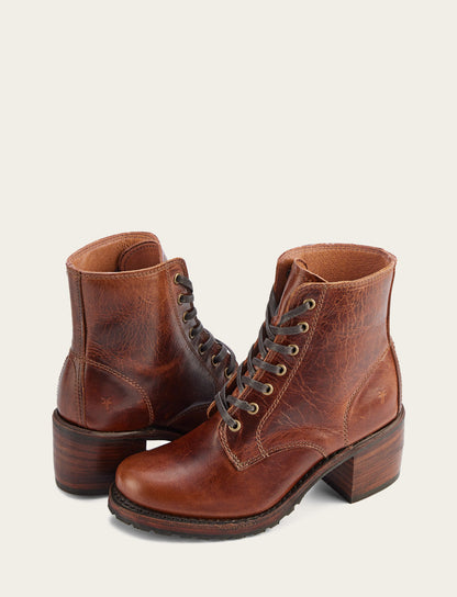 Women's Cognac Sabrina 6G Lace Up Boots