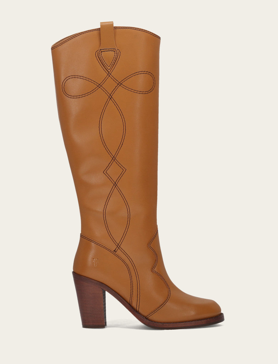Women’s Caramel Corinne Deco Stitch Tall Boots