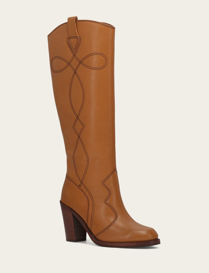 Women’s Caramel Corinne Deco Stitch Tall Boots