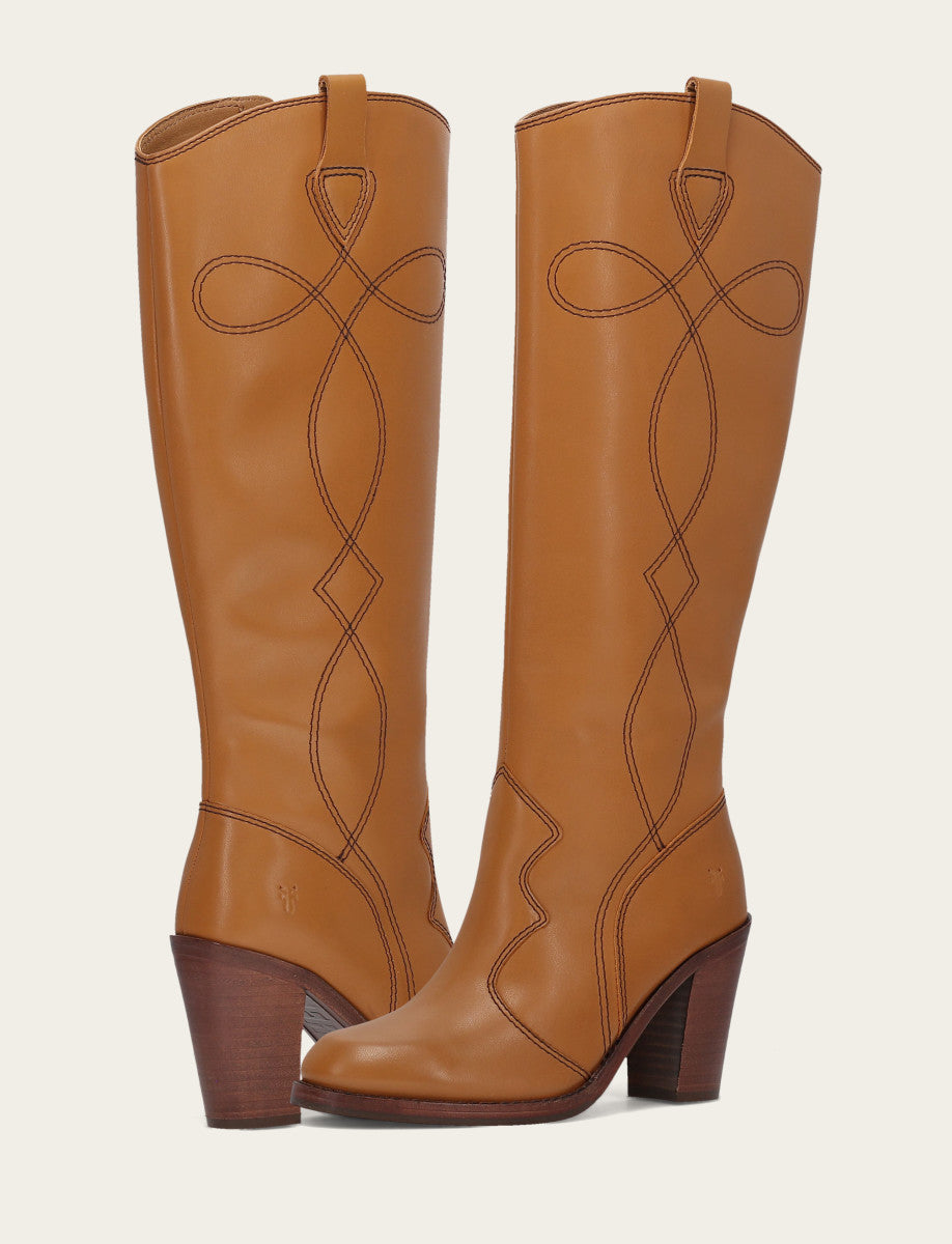 Women’s Caramel Corinne Deco Stitch Tall Boots