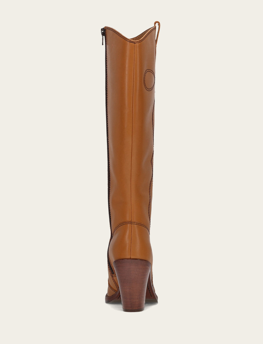 Women’s Caramel Corinne Deco Stitch Tall Boots