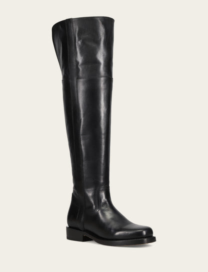 Women's Black Campus Low Heel Over The Knee Boot