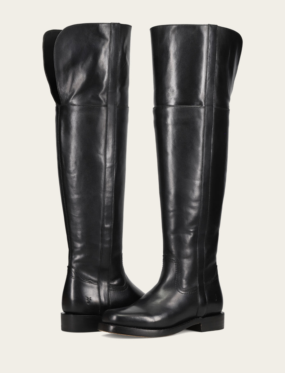 Women's Black Campus Low Heel Over The Knee Boot