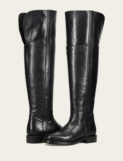 Women's Black Campus Low Heel Over The Knee Boot