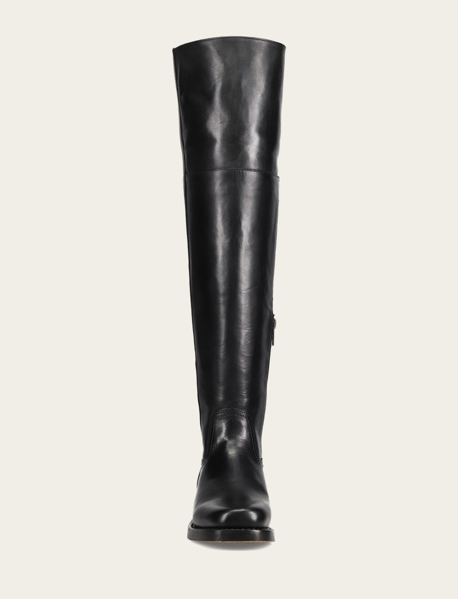Women's Black Campus Low Heel Over The Knee Boot