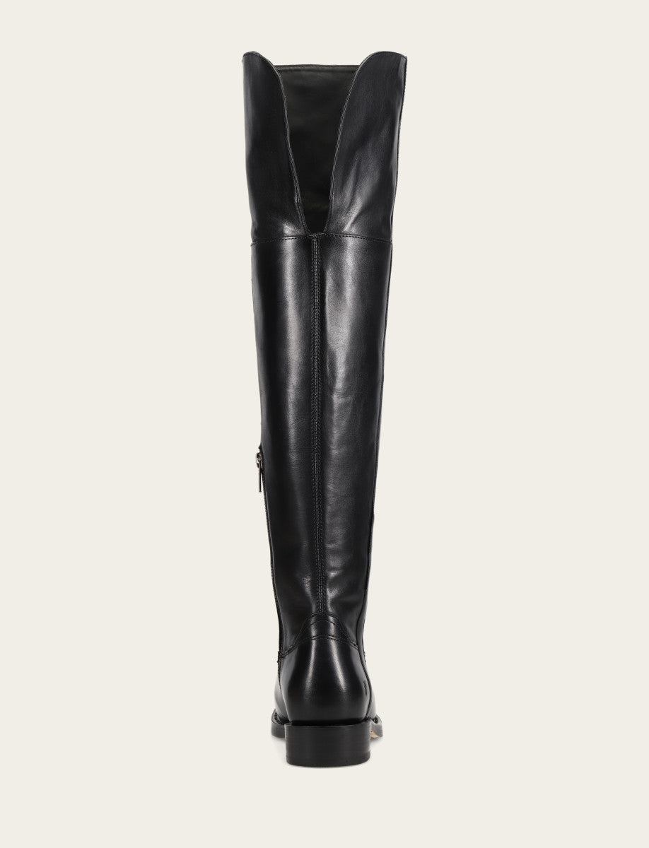 Women's Black Campus Low Heel Over The Knee Boot