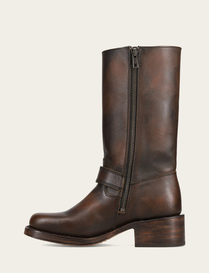 Women's Dark Brown Campus Buckle Boot