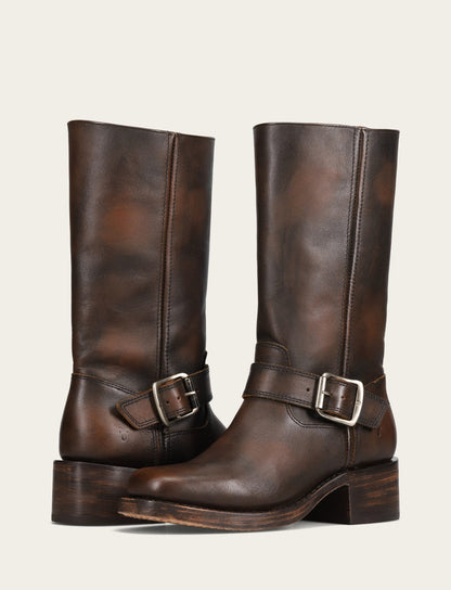 Women's Dark Brown Campus Buckle Boot