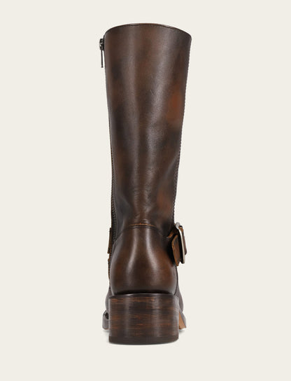 Women's Dark Brown Campus Buckle Boot