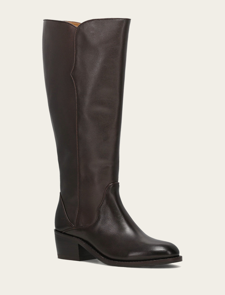 Women's Dark Brown Carson 2 Piping Tall Wide Calf Boot