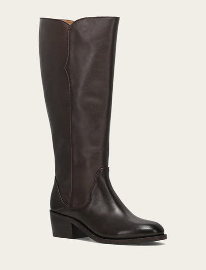 Women's Dark Brown Carson 2 Piping Tall Wide Calf Boot