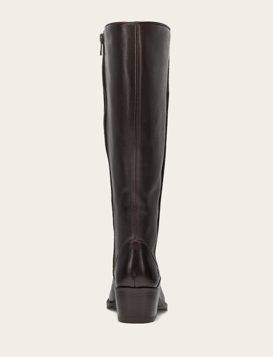 Women's Dark Brown Carson 2 Piping Tall Wide Calf Boot