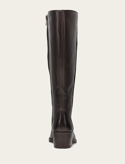 Women's Dark Brown Carson 2 Piping Tall Wide Calf Boot