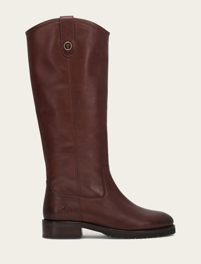 Women's Brown Melissa Lug Button Tall Wide Calf Boot