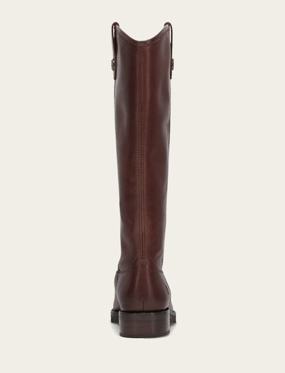Women's Brown Melissa Lug Button Tall Wide Calf Boot