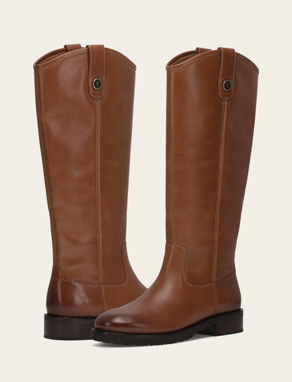 Women's Tan Melissa Lug Button Tall Boot