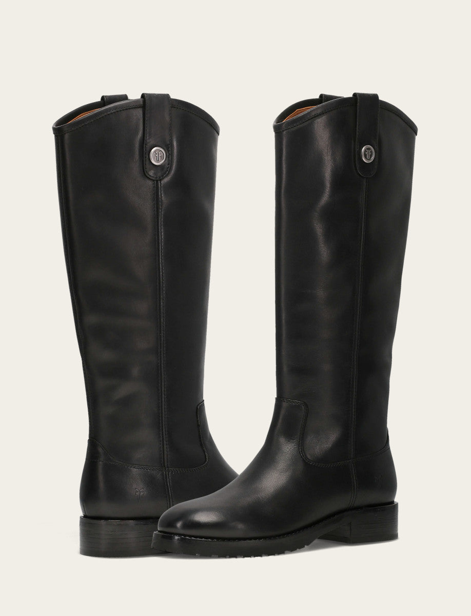 Women's Black Melissa Lug Button Tall Boot