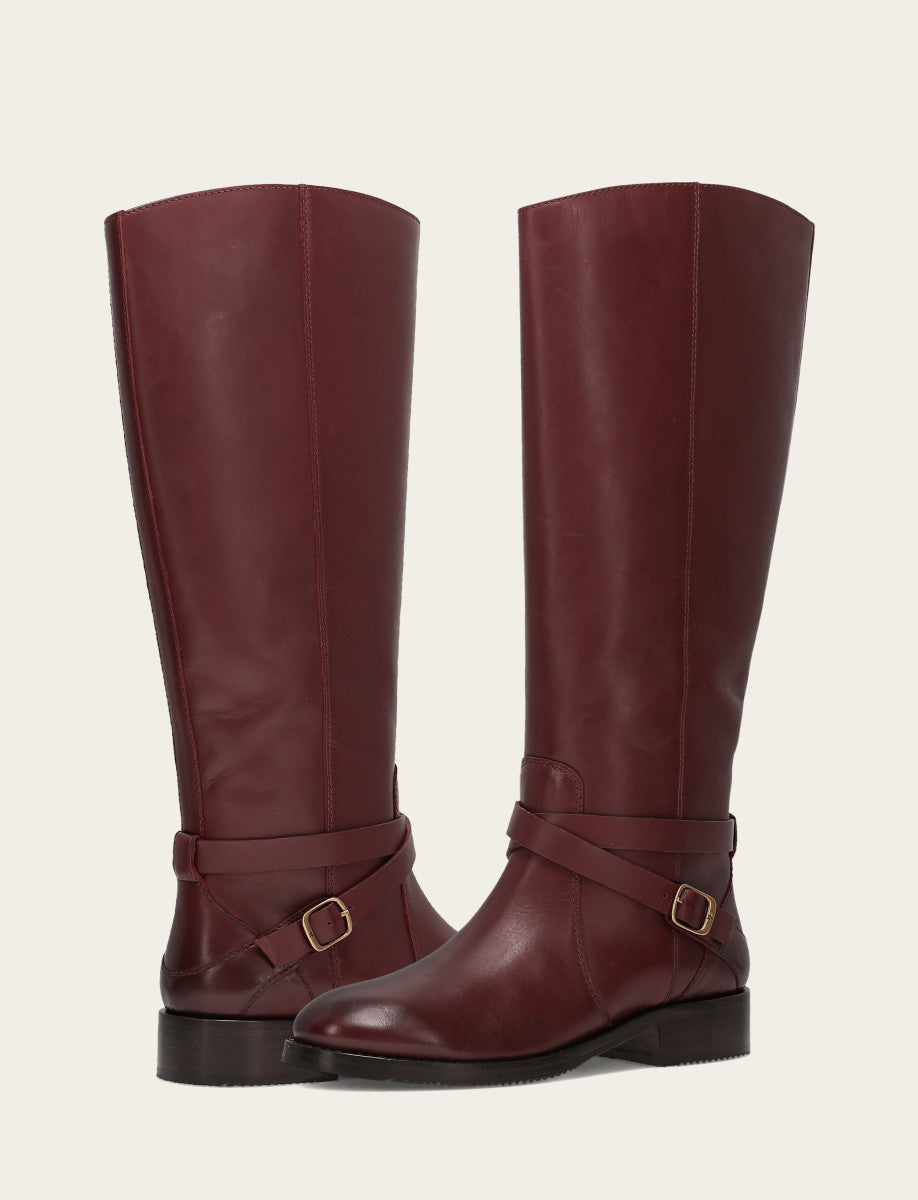 Women's Merlot Melissa Belted Riding Boot