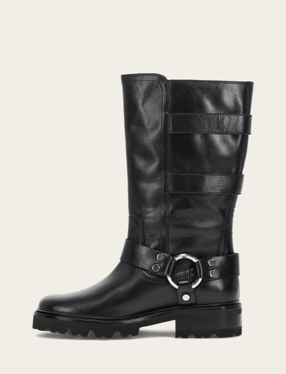 Women's Black Olivia Moto Mid Boot