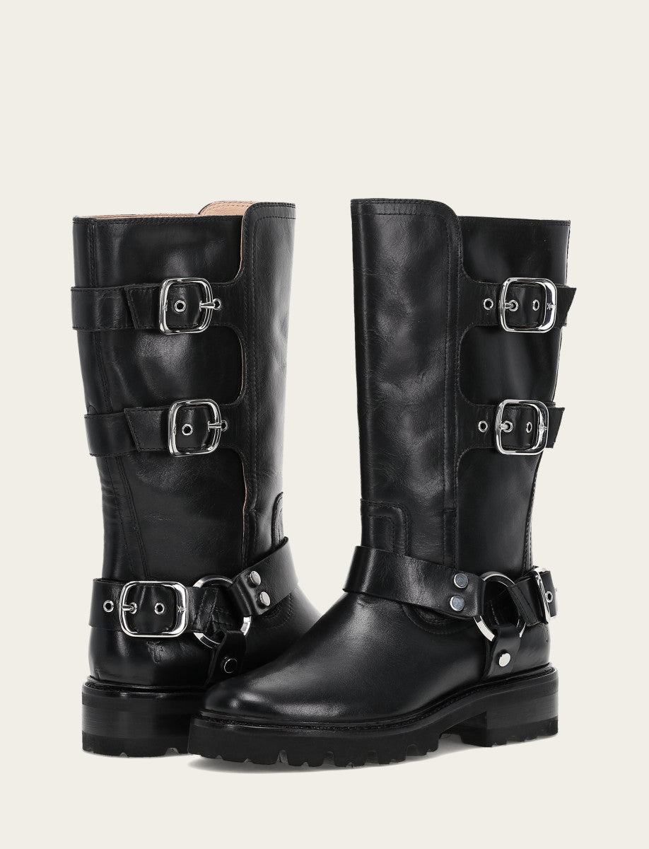 Women's Black Olivia Moto Mid Boot