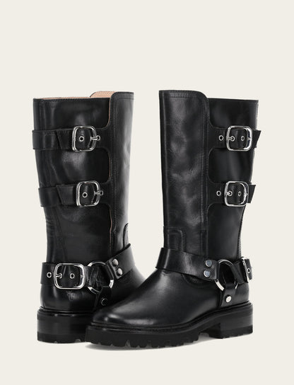 Women's Black Olivia Moto Mid Boot