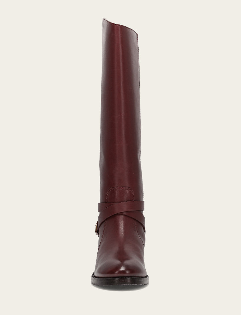 Women's Merlot Melissa Belted Riding Wide Calf Boot